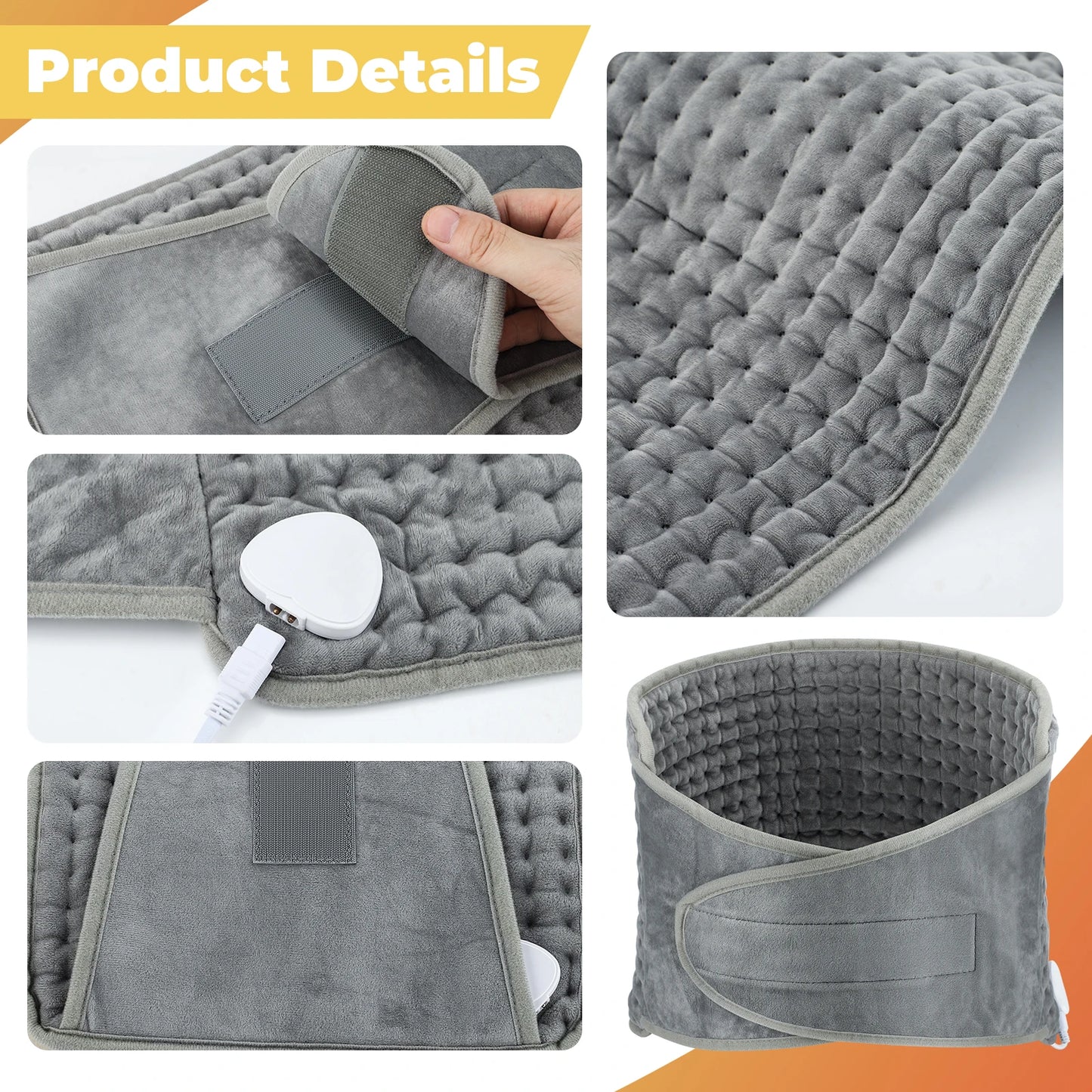 Electric Back Heating Belt with Adjustable Temperature – Waist Support Brace for Lower Back, Abdomen & Lumbar Relief
