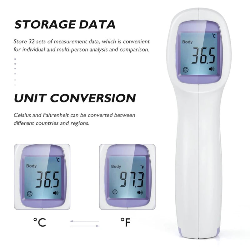Forehead Digital Display Thermometer Non-contact Infrared Infant Temperature Fever Safety Health Measurement Tool/oximeter