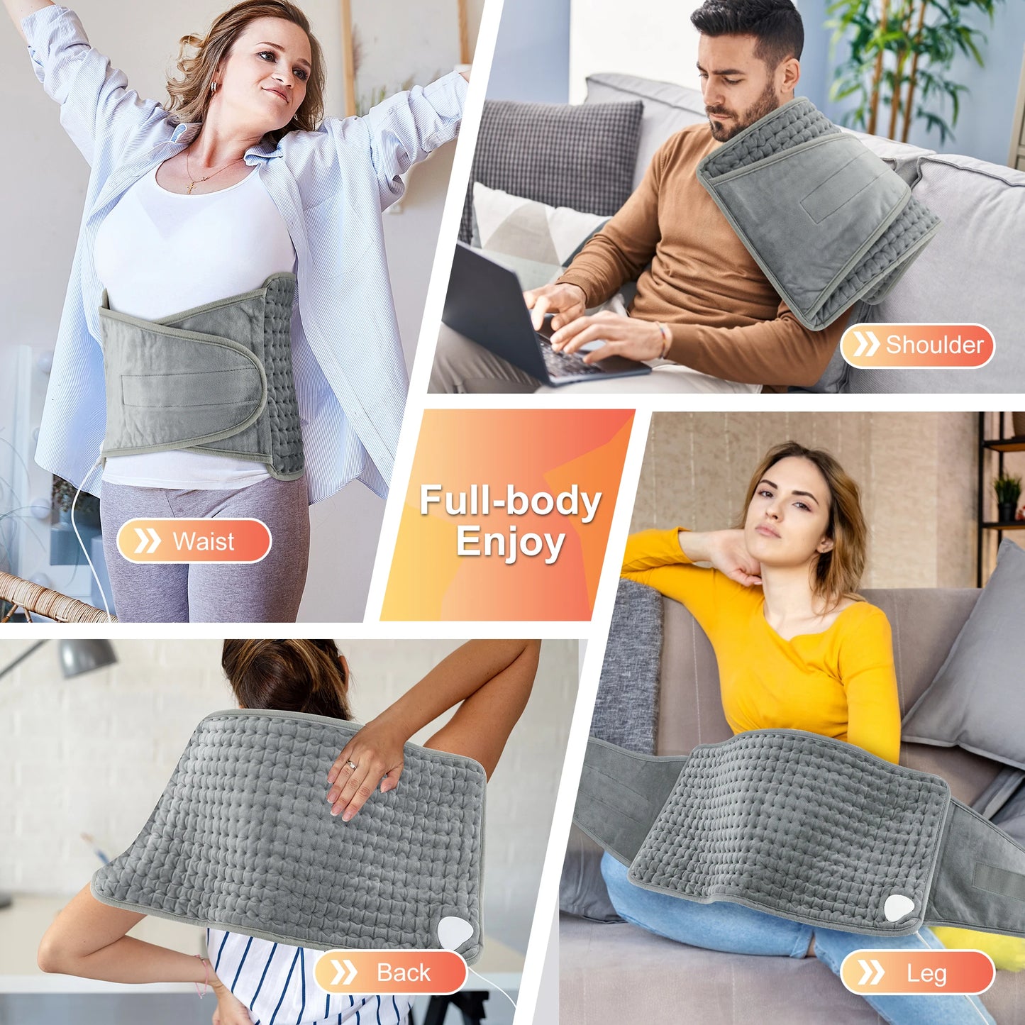 Electric Back Heating Belt with Adjustable Temperature – Waist Support Brace for Lower Back, Abdomen & Lumbar Relief
