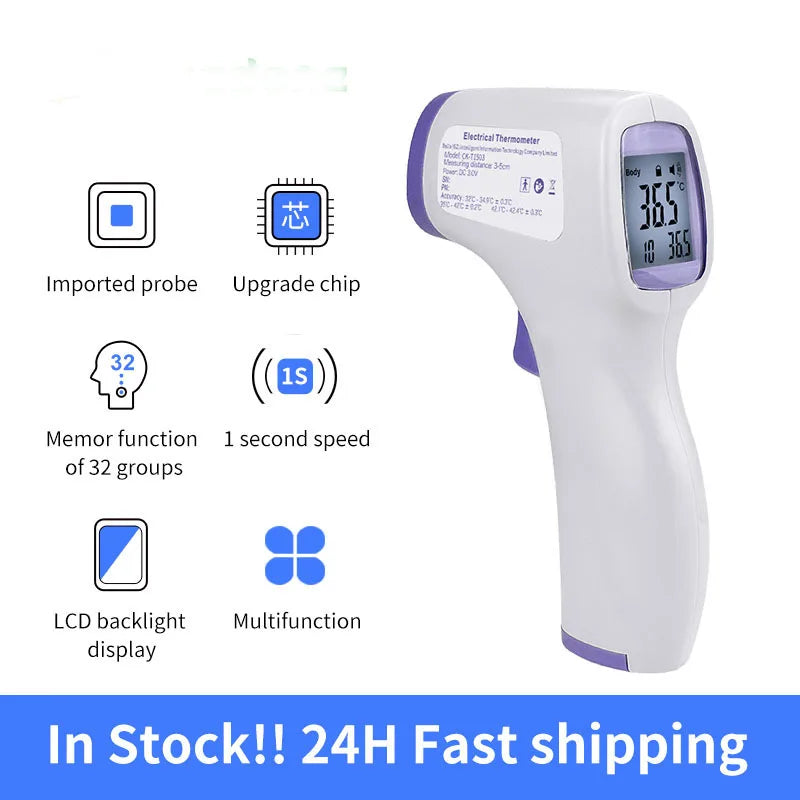 Forehead Digital Display Thermometer Non-contact Infrared Infant Temperature Fever Safety Health Measurement Tool/oximeter