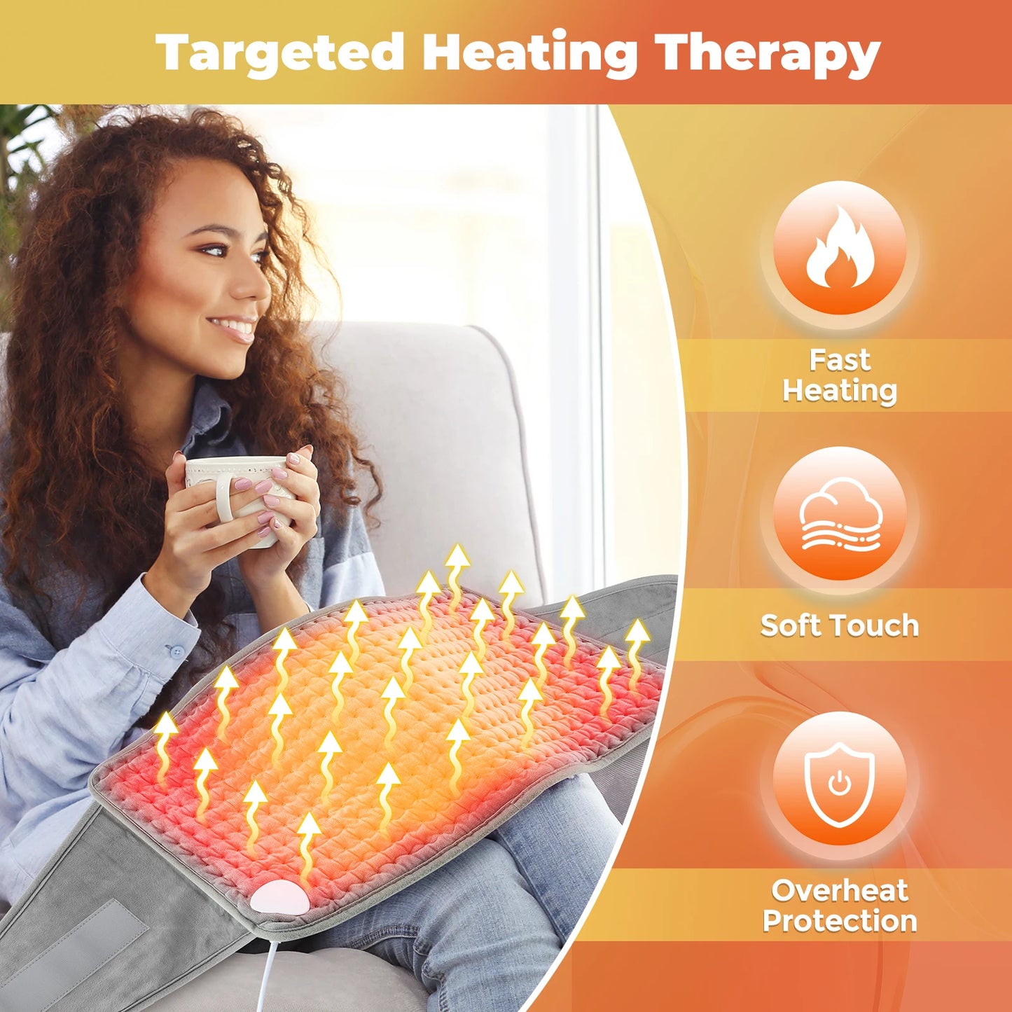Electric Back Heating Belt with Adjustable Temperature – Waist Support Brace for Lower Back, Abdomen & Lumbar Relief