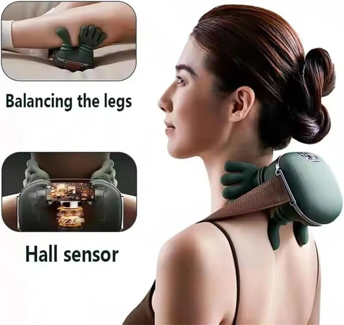 Electric Neck Massager & Back Massager Electric Deep Tissue Massage 4D Palm-Like Design Relieves Pain, Relaxes Muscles