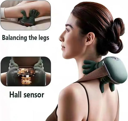 Electric Neck Massager & Back Massager Electric Deep Tissue Massage 4D Palm-Like Design Relieves Pain, Relaxes Muscles
