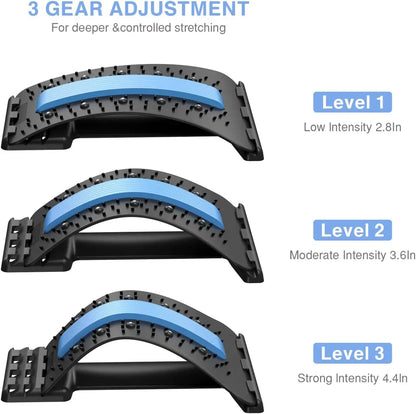 Back Stretcher for Pain Relief - Adjustable Multi-Level Back Cracker Board for Lower & Upper Back Support, Ideal for Herniated Disc Relief