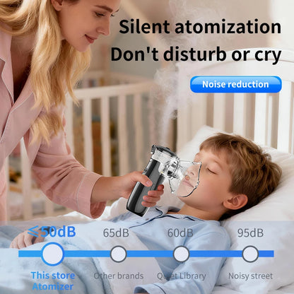 AiQUE Rechargeable Nebulizer Mesh Portable LED Hoseheld Medical Silent Ultrasonic Inhaler Mobile Steam Runny Nose Child Adult