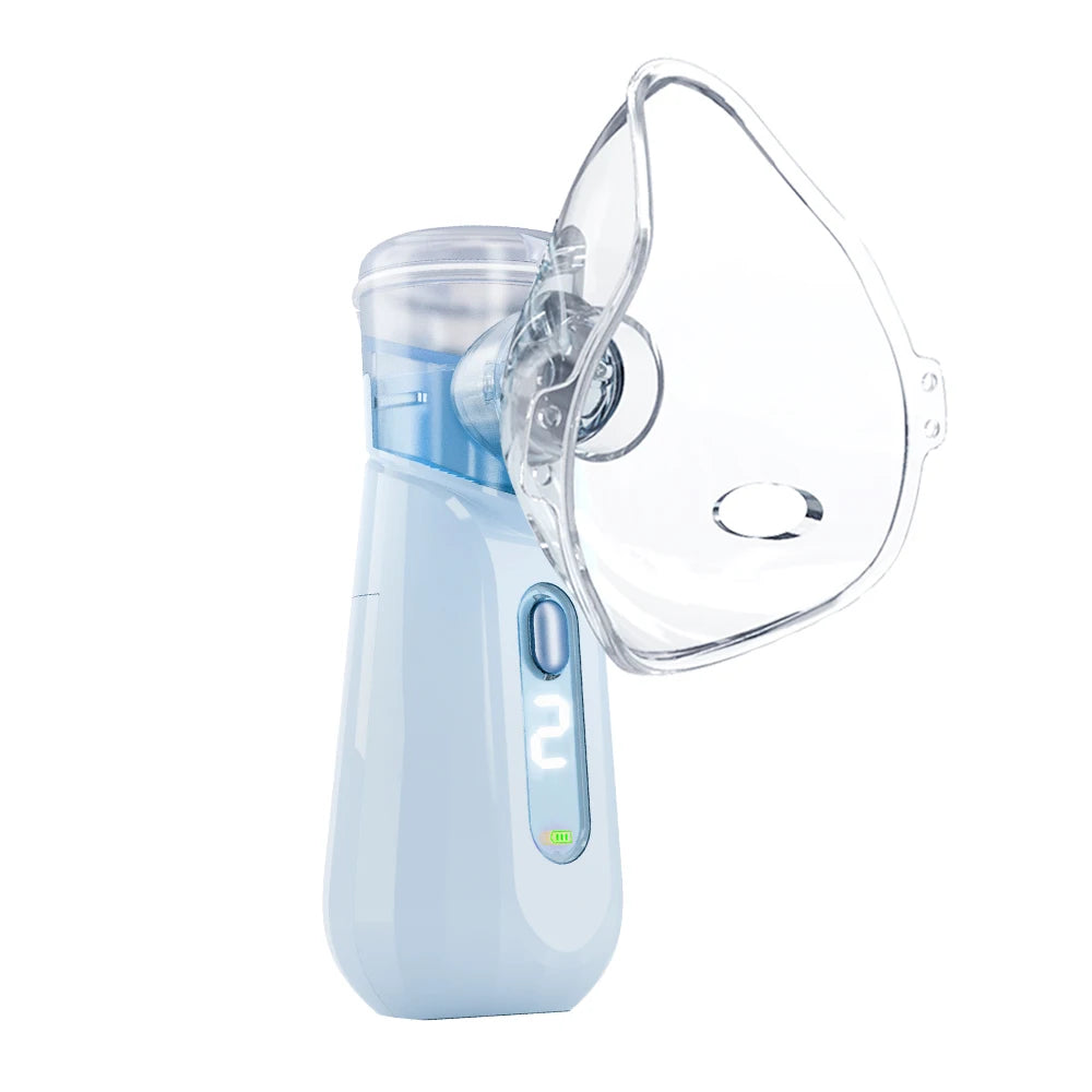 AiQUE Rechargeable Nebulizer Mesh Portable LED Hoseheld Medical Silent Ultrasonic Inhaler Mobile Steam Runny Nose Child Adult