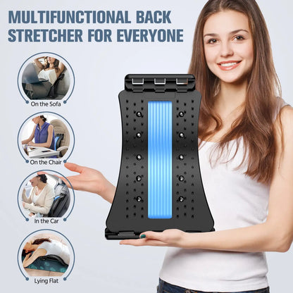 Back Stretcher for Pain Relief - Adjustable Multi-Level Back Cracker Board for Lower & Upper Back Support, Ideal for Herniated Disc Relief