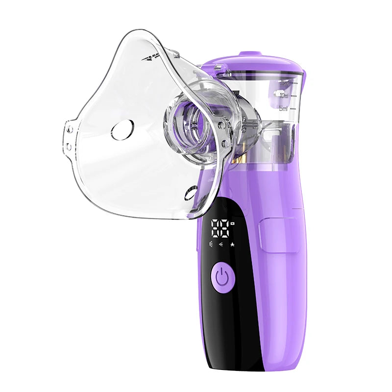 AiQUE Rechargeable Nebulizer Mesh Portable LED Hoseheld Medical Silent Ultrasonic Inhaler Mobile Steam Runny Nose Child Adult